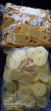 Suministros para granja de animales, pendientes para cabeza de cobre con etiqueta láser para oreja, n. ° 001-2000, 100 Uds.