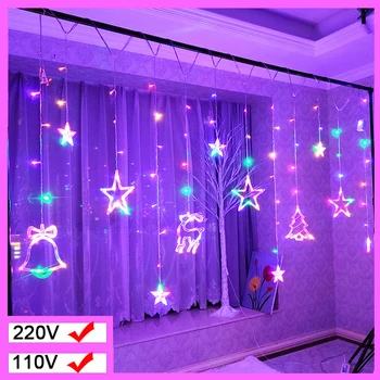 3.5M 220V Led Ster Lamp Kerst Guirlande String Lights Fairy Gordijn Licht Voor Thuis Nieuwjaar Party Bar bruiloft Vakantie Decor