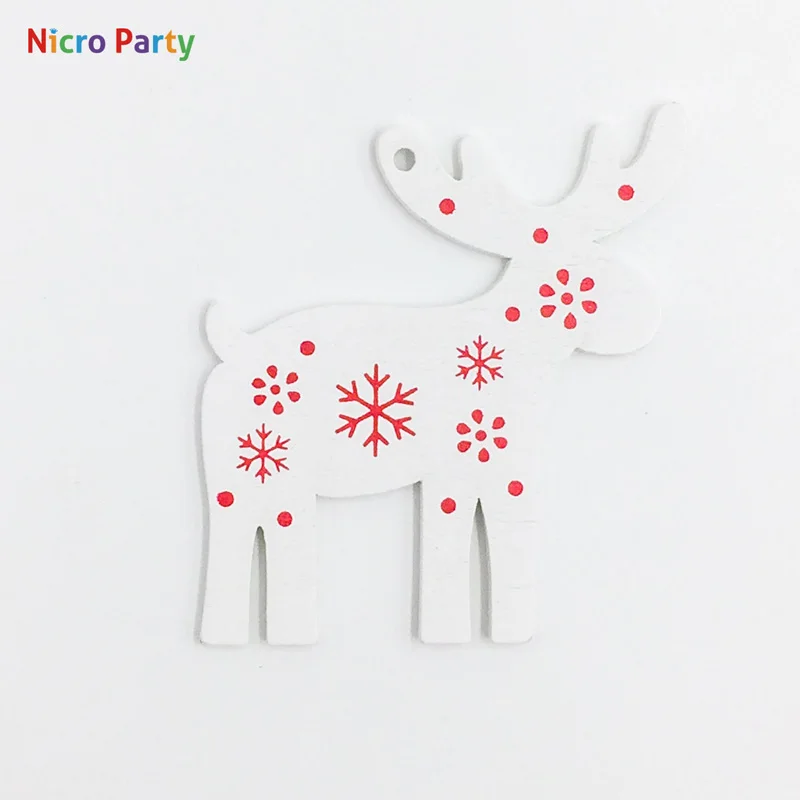 Nicro 5 шт./компл. Белый Красный Деревянные рождественские украшения Подвески Изделия из дерева подвесная Рождественская елка подарок для детей вечерние украшения# Chr60