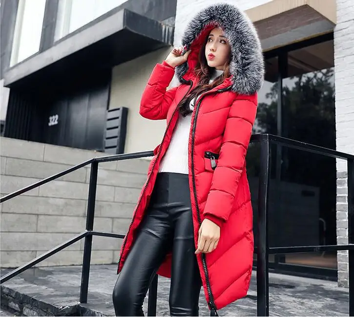 2019 nouvelle mode hiver vestes et mantoe doudoune A capuche coton fourrure col длинное женское пальто|Пуховики| |