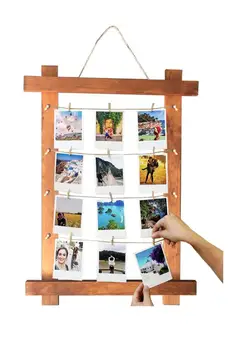 

Wooden Photo Frame Drawstring Strap 2 PCs Pegs Gift