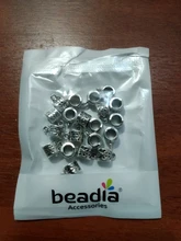 Lote de 20 a 200 Uds de cuentas espaciadoras de tubo sueltas chapadas en plata con flores para la fabricación de joyas, tubos colgantes, accesorios para collar y pulsera DIY