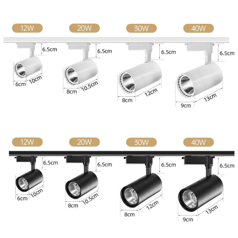 Set Led Track Light Fixture COB Track Lighting 220V Spot Lights Track Lamp Rail 40W Spotlight For Kitchen Clothing Shop spot led 3