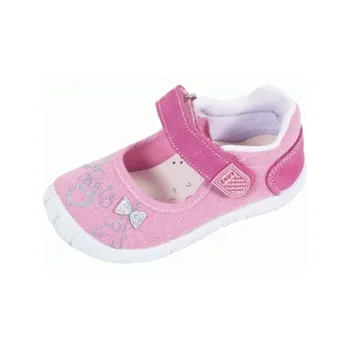 

Mary Janes canvas bubblegum pink with embroidery Parisian, Lonettes Dobsons.com for girls