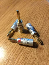 Conector de Banana de 4mm, conectores banana para altavoz de 24K, chapado en cobre y oro de 4mm, con poste de encuadernación de 4mm, 4 Uds.