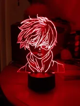 Lamp Bedroom-Decor Gift Led-Night-Light Acrylic Academia Face-Design Anime Shoto Todoroki