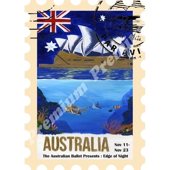 

Australia souvenir magnet vintage tourist poster