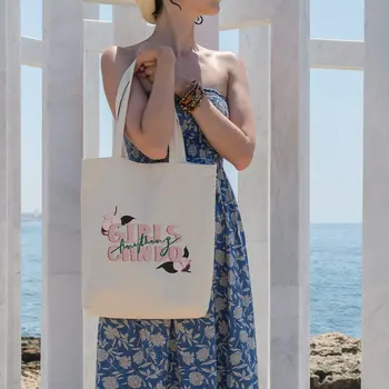 

Angemiel Bag Girls Can Do Anything Shopping Beach Tote Bag