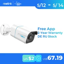 Reolink câmera ip inteligente 4k 8mp poe visão noturna infravermelha ao ar livre câmera da bala caracterizada com pessoa/detecção do veículo RLC-810A