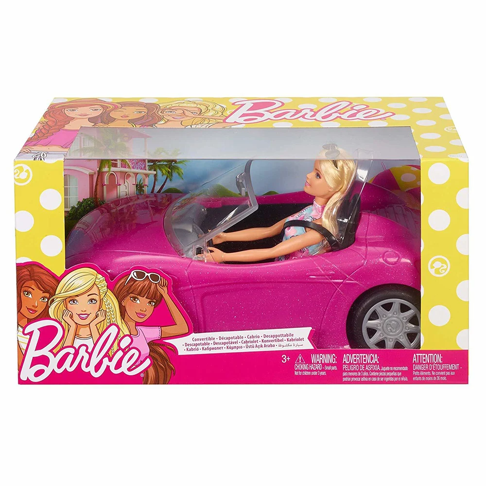 Розовый кабриолет с куклой Barbie