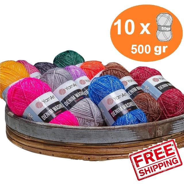 Yarnart Jeans PLUS Yarn Amigurumi Cardigan 5x100gr-160mt %55 Cotton Sweater  Shawl Blouse Home Textile Crochet Knitting - AliExpress