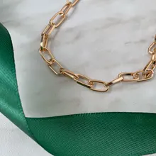 Cadena de eslabones retro para mujer, collar de exageración, gargantilla de oro fashi