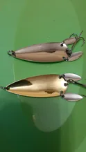 Goture 1PC Fishing Lure Metal Spoon Spinnerbait Double Rotating Hard Artificial Baits