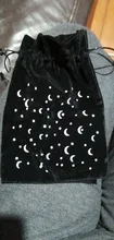 Bolsa de almacenamiento con patrón de Luna, juego de mesa de cartas bordadas, bolsa con cordones, terciopelo, Tarot, 1 ud.