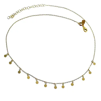 

Choker 925 Sterling silver m gilded reason discs 3mm. Smooth 36.5cm. Clasp women [AC1183]