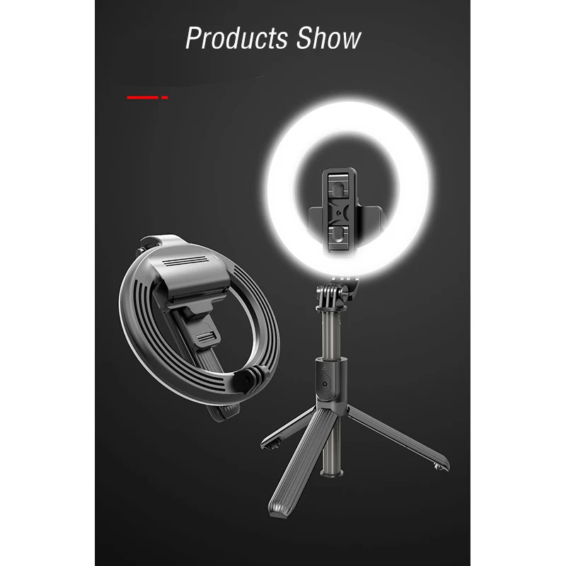 Новый L07 bluetooth selfie stick Портативный 5 дюймов кольцо чистый красный наполнитель