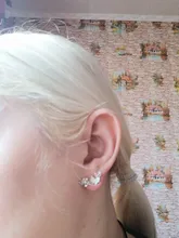 XIYANIKE-pendientes de circón con lazo para mujer, de Plata de Ley 925, moda coreana, gran oferta, VES6613