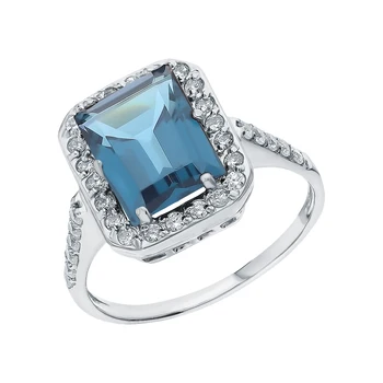 

Silver ring with Topaz and cubic zirconia sunlight sample 925