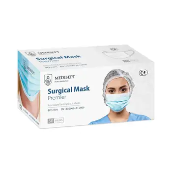

MEDISEPT Surgical Medical Mask ONE BOX 50 MASKS BFE 3 PLY CE certificate