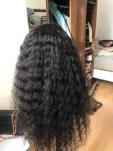RuiYu 180 densidad 250 rizado de la onda de agua pelo peluca del pelo humano transparente de la onda de agua peluca con malla frontal T parte brasileño mojado y ondulado peluca