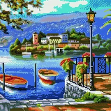 Алмазная мозаика GF 3881 Городской причал 40*50