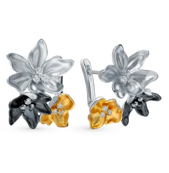 

Silver earrings with cubic zirconia sunlight sample 925