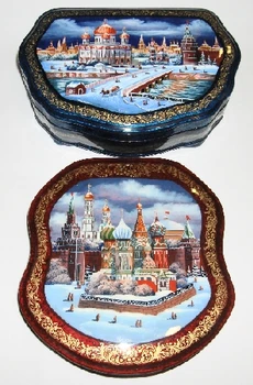 

Casket lacquer kinds of Moscow in the range of 13x13x3 or 15x10x3 cm.