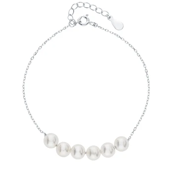 

Silver Bracelet with pearls imitation sunlight sample 925