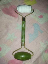 Rodillo de jade para masaje facial, rodillo masajeador de piedra de jade para cara y cuello, doble o individual de 4 tamaños, herramienta adelgazante y relajante