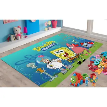 

SpongeBob 4 Patterned Carpet ,Non Slip Floor Carpet,Teen's Carpet,Turkish Rug