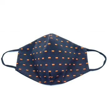 

Reusable black facial fabric mask with flag of Spain, original design, washable with filter opening.