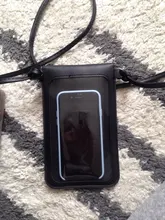 Cartera con pantalla táctil para teléfono móvil, bolso de mano con correa de cuero para Smartphone, Iphone X, S10, Huawei P20