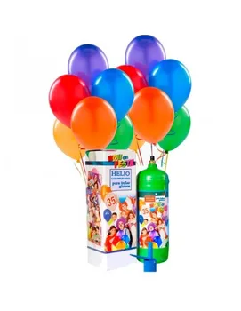 

Cylinders Disposable Helium 0. 25m3 with 30 Balloons Cake and Bows