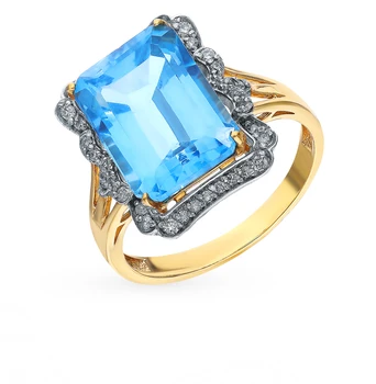 

Sunlight gold topaz diamond ring