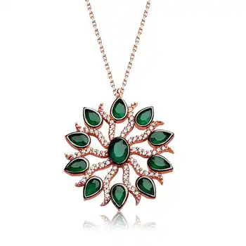 

925 sterling Silver Green Sunglasses Womens Necklace