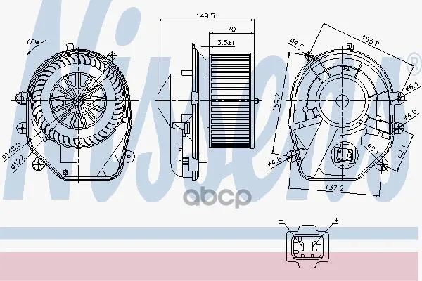 Мотор Отопителя Vag A4/Passat/Superb 94-00/00-05/-08 Nissens 87030 Nissens арт. 87030