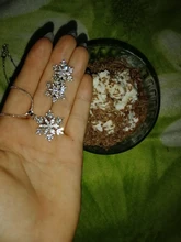 Snowflake Necklace Earrings Jewelry-Accessories Gifts Christmas Silver-Color Valentines-Party