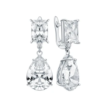 

Silver earrings with sitals and cubic zirconium sunlight sample 925