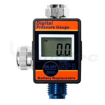 

50 Pcs LEMATEC Inline Digital Air Flow Regulator Pressure Gauge For Spray Paint Gun other air tool Taiwan Made High Accurate