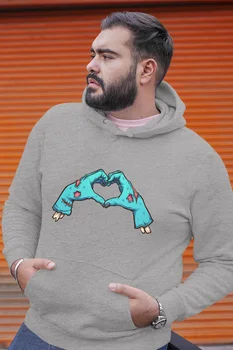 

Angemiel Wear Heart Gray Men 'S Hooded Sweatshirt