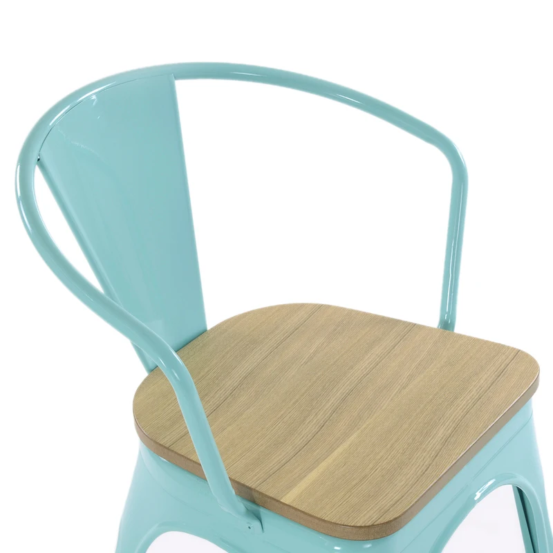 Barneo N-245 стул кухонный металлический стул сидение шпон светлое дерево стул для кафе стул для улицы дачный стул уличный стул для дачи стул для летнего кафе стул из металла стул дачный по России