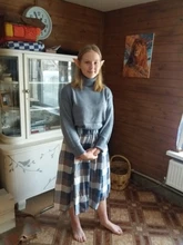 Sweater Skirt-Set Matching-Set Merry-Pretty Plaid 2pieces-Outfits Blue Spring Pleasted