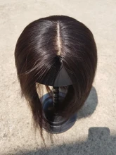 14Middle parte cabello humano Topper peluca para mujeres transpirable Base de seda con la trama de la máquina del Clips en el cabello tupé de mujer Remy pelo