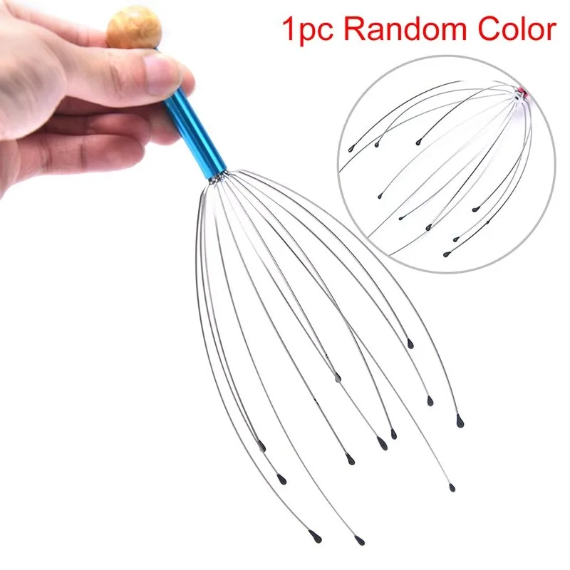 Masajista relajante pour la tête Anti-estrés soulagement de la douleur de pieuvre de cuir chevelu... Spa Soulages les maux de tête sti