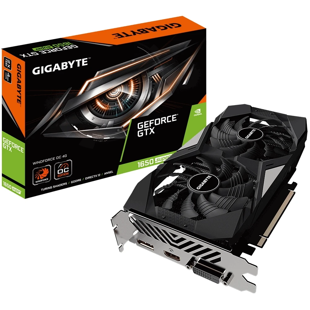 Graphics Card Gigabyte Windforce Nvidia GeForce GTX 1650 Super 1755MHz 4096MB 12000MHz 128 bit RTL [GV-N165SWF2OC-4GD] | Компьютеры и