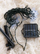 Fairy-Lights Peach-Flower Led-String Christmas-Decor Solar-Lamp Garden Outdoor 5m 22m