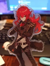 Genshin-figura de Anime de impacto Diluc Venti Klee Keqing Qiqi, soporte acrílico, modelo de placa, decoración de escritorio, señal de pie, llavero de ventilador, regalos