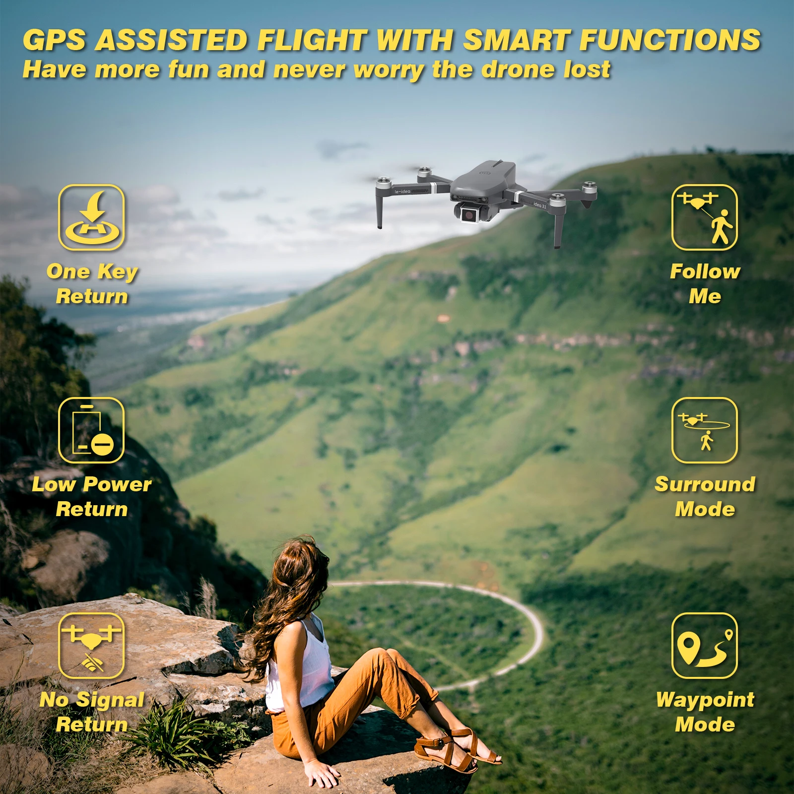 le-idea IDEA31 4K UHD Camera Foldable Professional GPS Drone For Adults  5GHz WiFi FPV RC Quadcopter Dron