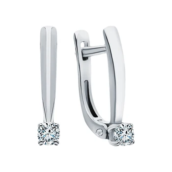 

Gold earrings "diamonds of Yakutia" sunlight sample 585