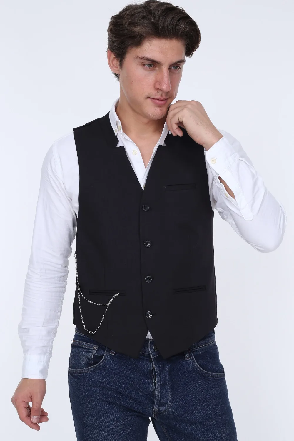 Мужской жилет ZENZEN 01375-черный турецкий качественный Стиль SLIM FIT Сделано в Турции европейский размер Стильный дизейн
